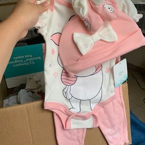 Matching Winnie the Pooh hat/socks/one piece and pants.